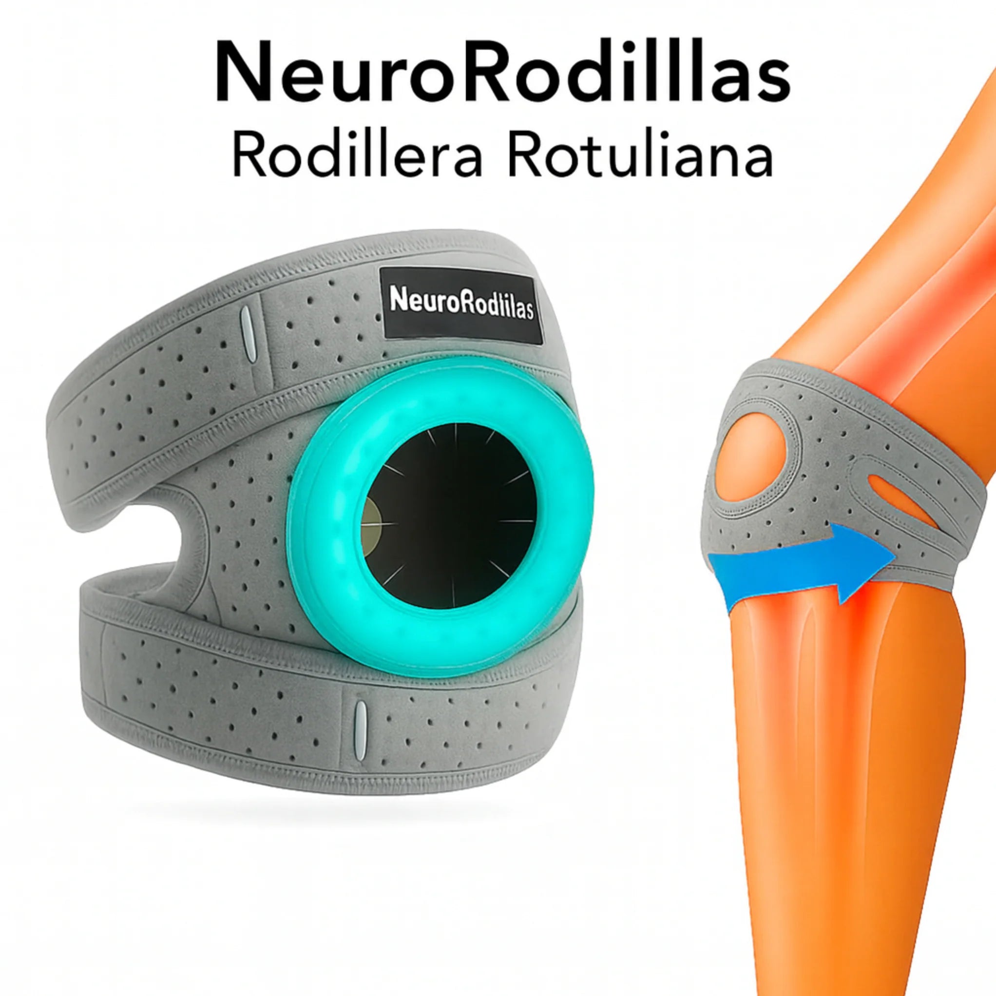 Rodillera Rotuliana NeuroRodillas — Realinea la Articulación de la Rodilla Durante tus Movimientos