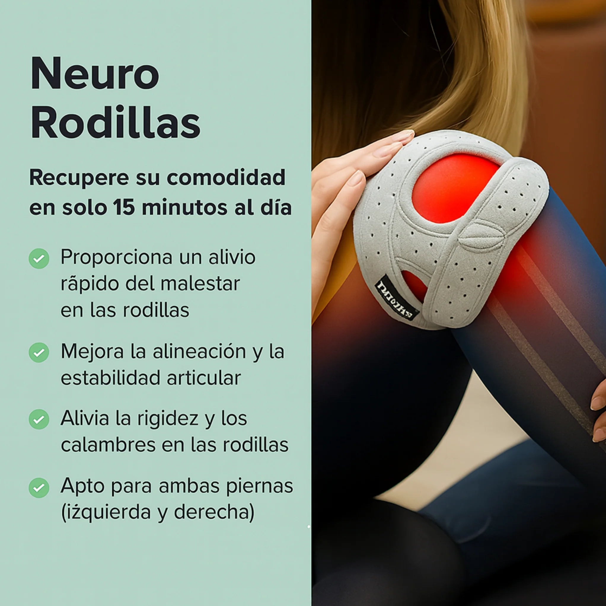 Rodillera Rotuliana NeuroRodillas — Realinea la Articulación de la Rodilla Durante tus Movimientos