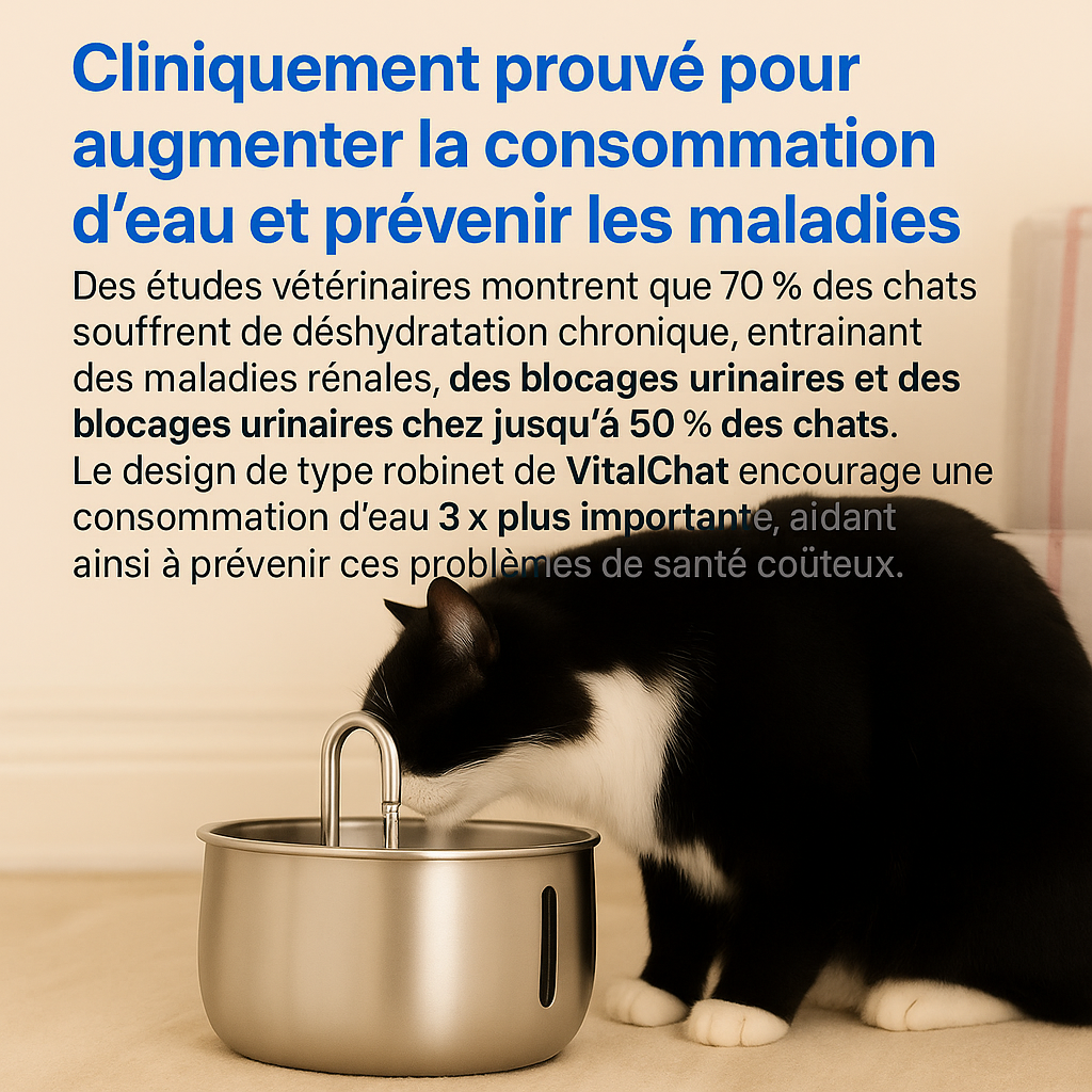 Protégez votre chat de la déshydratation et des urgences urinaires avec VitaChat