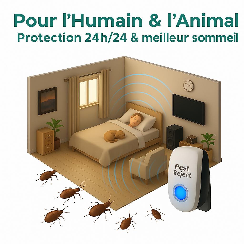 Pest Reject | Ultrasons contre les acariens, les puces, les punaises de lit, les mites et les moustiques